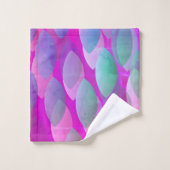 Modern Abstract Patroon | Magenta Paarse Roze Blau Bad Handdoek (Wasdoekje)
