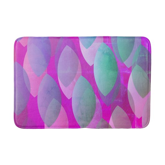 Modern Abstract Patroon | Magenta Paarse Roze Blau Badmat (Voorkant)
