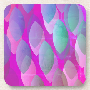 Modern Abstract Patroon   Magenta Paarse Roze Blau Bier Onderzetter
