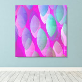 Modern Abstract Patroon | Magenta Paarse Roze Blau Canvas Afdruk (Insitu (Houten vloer))