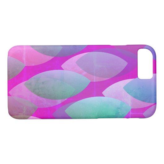Modern Abstract Patroon | Magenta Paarse Roze Blau Case-Mate iPhone Case (Achterkant (Horizontaal))