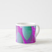 Modern Abstract Patroon | Magenta Paarse Roze Blau Espresso Kop (Voorkant rechts)