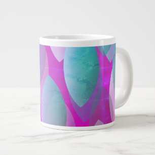 Modern Abstract Patroon   Magenta Paarse Roze Blau Grote Koffiekop