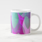 Modern Abstract Patroon | Magenta Paarse Roze Blau Grote Koffiekop (Rechts)