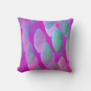 Modern Abstract Patroon Magenta Paarse Roze Blau Kussen