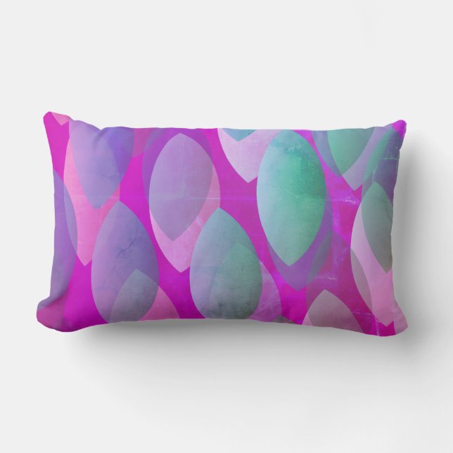 Modern Abstract Patroon | Magenta Paarse Roze Blau Kussen (Voorkant)