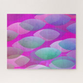 Modern Abstract Patroon | Magenta Paarse Roze Blau Legpuzzel (Horizontaal)