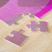 Modern Abstract Patroon | Magenta Paarse Roze Blau Legpuzzel (Zijkant)