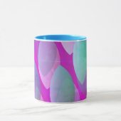 Modern Abstract Patroon | Magenta Paarse Roze Blau Mok (Midden)