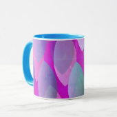 Modern Abstract Patroon | Magenta Paarse Roze Blau Mok (Voorkant links)