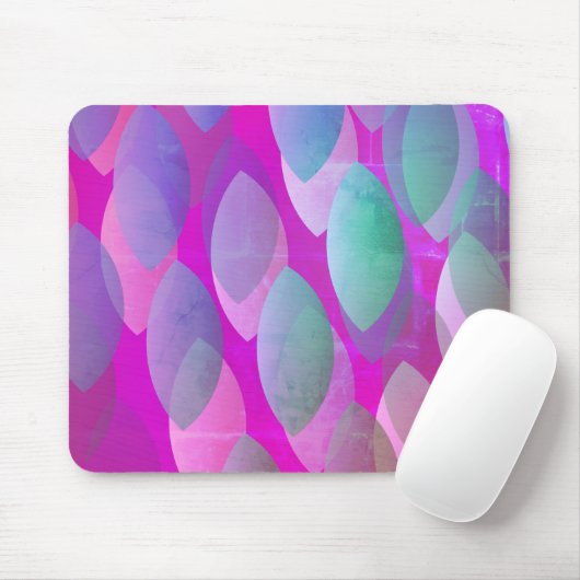 Modern Abstract Patroon | Magenta Paarse Roze Blau Muismat (Met muis)