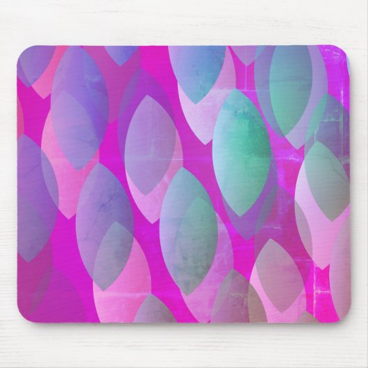 Modern Abstract Patroon | Magenta Paarse Roze Blau Muismat (Voorkant)