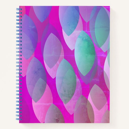 Modern Abstract Patroon | Magenta Paarse Roze Blau Notitieboek (Voorkant)