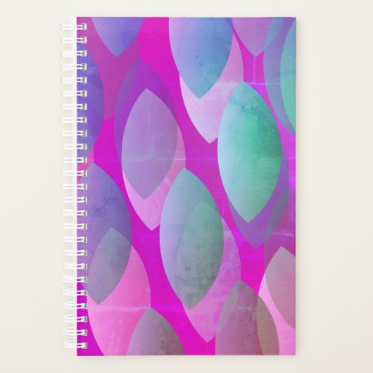 Modern Abstract Patroon | Magenta Paarse Roze Blau Planner (Voorkant)