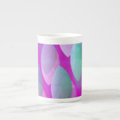Modern Abstract Patroon | Magenta Paarse Roze Blau Porselein Kop (Voorkant)