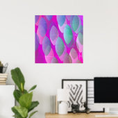 Modern Abstract Patroon | Magenta Paarse Roze Blau Poster (Thuiskantoor)
