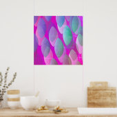 Modern Abstract Patroon | Magenta Paarse Roze Blau Poster (Keuken)