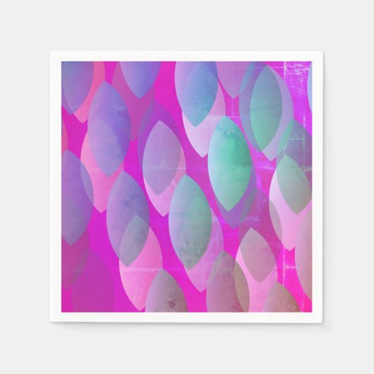 Modern Abstract Patroon | Magenta Paarse Roze Blau Servet (Voorkant)