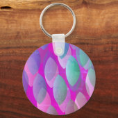 Modern Abstract Patroon | Magenta Paarse Roze Blau Sleutelhanger (Voorkant)