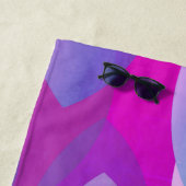 Modern Abstract Patroon | Magenta Paarse Roze Blau Strandlaken (In situ)