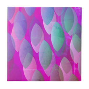 Modern Abstract Patroon   Magenta Paarse Roze Blau Tegeltje