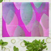 Modern Abstract Patroon | Magenta Paarse Roze Blau Theedoek (Gevouwen)