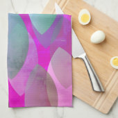 Modern Abstract Patroon | Magenta Paarse Roze Blau Theedoek (Quarter Fold)