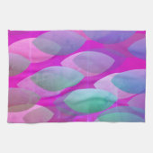 Modern Abstract Patroon | Magenta Paarse Roze Blau Theedoek (Horizontaal)
