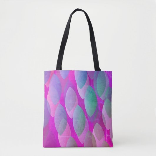 Modern Abstract Patroon | Magenta Paarse Roze Blau Tote Bag (Voorkant)