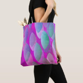 Modern Abstract Patroon | Magenta Paarse Roze Blau Tote Bag (Dichtbij)