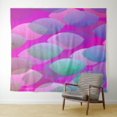 Modern Abstract Patroon | Magenta Paarse Roze Blau Wandkleed (In Situ (horizontaal))