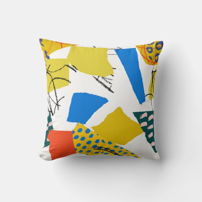 Modern Abstract Patroon met Vormen. Kussen (Voorkant)