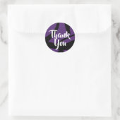 Modern Abstract Patroon Paars en zwart Dank u Ronde Sticker (Tas)