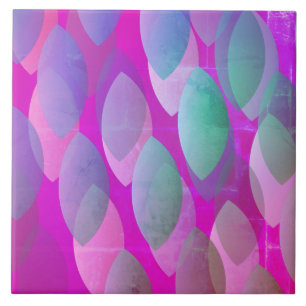 Modern Abstract patroon   Paars Roze Blauwgroen Ma Tegeltje