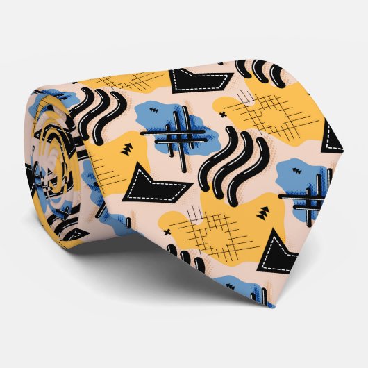 Modern Abstract patroon Stropdas (Opgerold)
