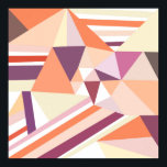 Modern abstract patroon van roze koraal poster<br><div class="desc">Een modern abstract geometrisch koraal,  roze,  paarse en witte vormgeving.Een artistiek pastelkleurig vormgegeven vormgegeven vormgeving is gestript op een witte achtergrond.Geniet van dit coole abstracte driehoekige vierkantjes waarmee het geometrische patroon voor haar of voor iedereen op elk gewenst moment wordt gestreept.</div>