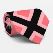 Modern Abstract patroon voor zwart en koraal Stropdas (Opgerold)