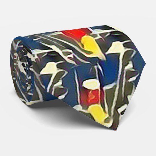 Modern abstract patroonontwerp 1197 - Mannen Strop Stropdas (Opgerold)