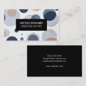 Modern Abstract Patroonzwart Lijst Visitekaartje (Voorkant / Achterkant)
