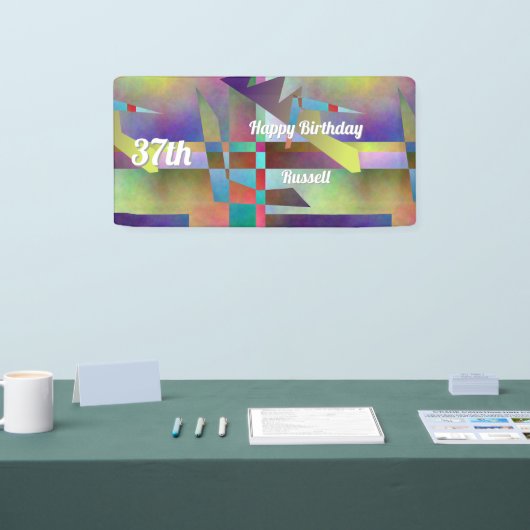 Modern Abstract Pattern Birthday Celebration Spandoek (Beurs)