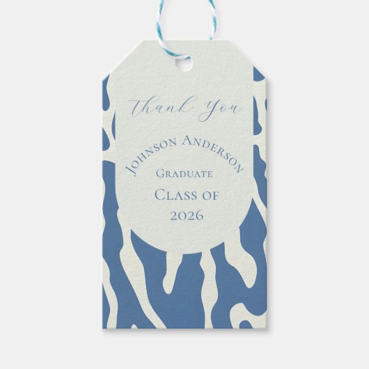 Modern abstract Pattern graduation thank you tag Cadeaulabel (Voorkant)