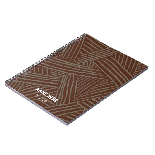 Modern Abstract Pattern script Custom Name Notitieboek (Linkerzijde)