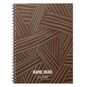 Modern Abstract Pattern script Custom Name Notitieboek (Voorkant)