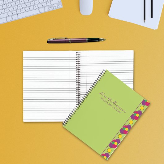 Modern Abstract Pattern Teacher Spiral Notitieboek