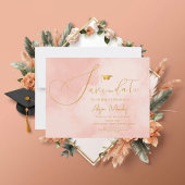 Modern Abstract Peach Fuzz Afstuderen Save The Date