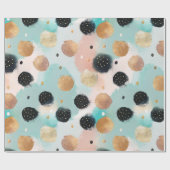 Modern Abstract penseelstreek & Polka Dot Pattern Cadeaupapier (Vlak)