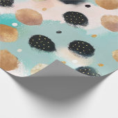 Modern Abstract penseelstreek & Polka Dot Pattern Cadeaupapier (Hoek)