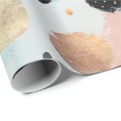 Modern Abstract penseelstreek & Polka Dot Pattern Cadeaupapier (Rol Hoek)