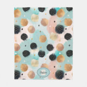 Modern Abstract penseelstreek & Polka Dot Pattern Fleece Deken (Voorkant)