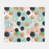 Modern Abstract penseelstreek & Polka Dot Pattern Fleece Deken (Voorkant (Horizontaal))
